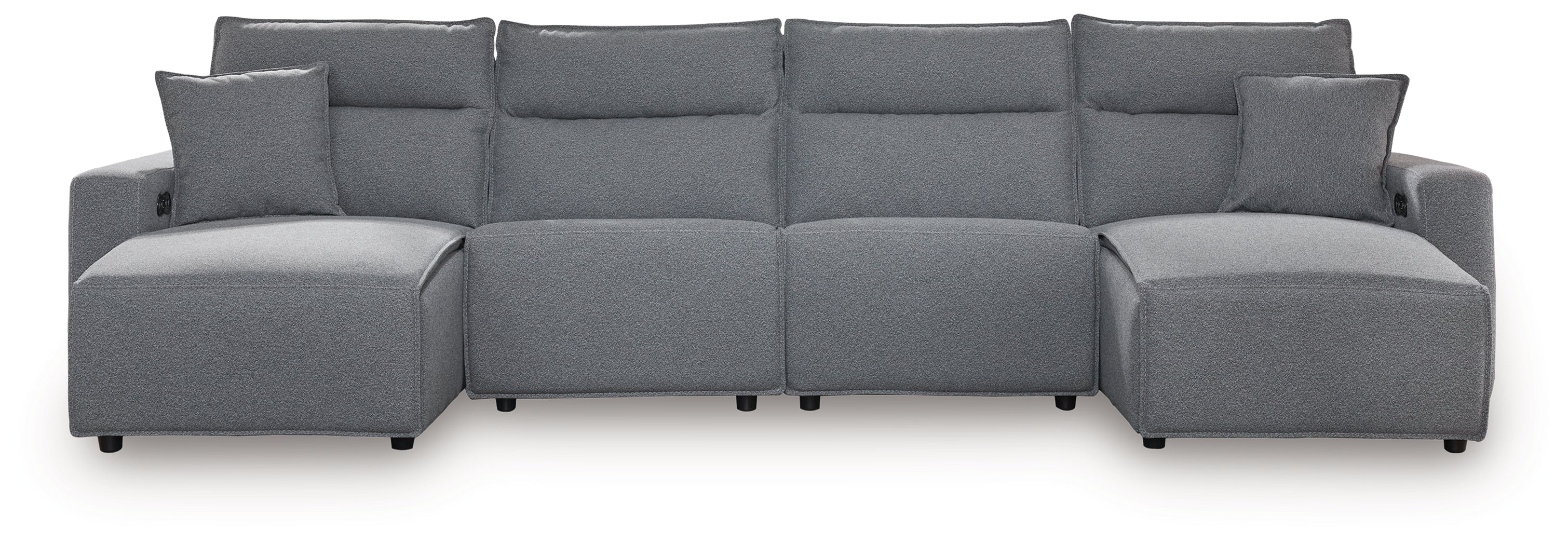 Modmax Salt and Pepper 4-Piece Power Reclining Sectional with Chaise - 65906S11
