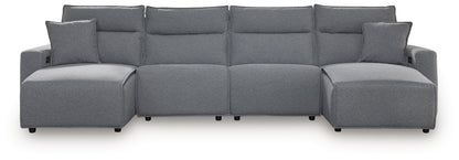 Modmax Salt and Pepper 4-Piece Power Reclining Sectional with Chaise - 65906S11
