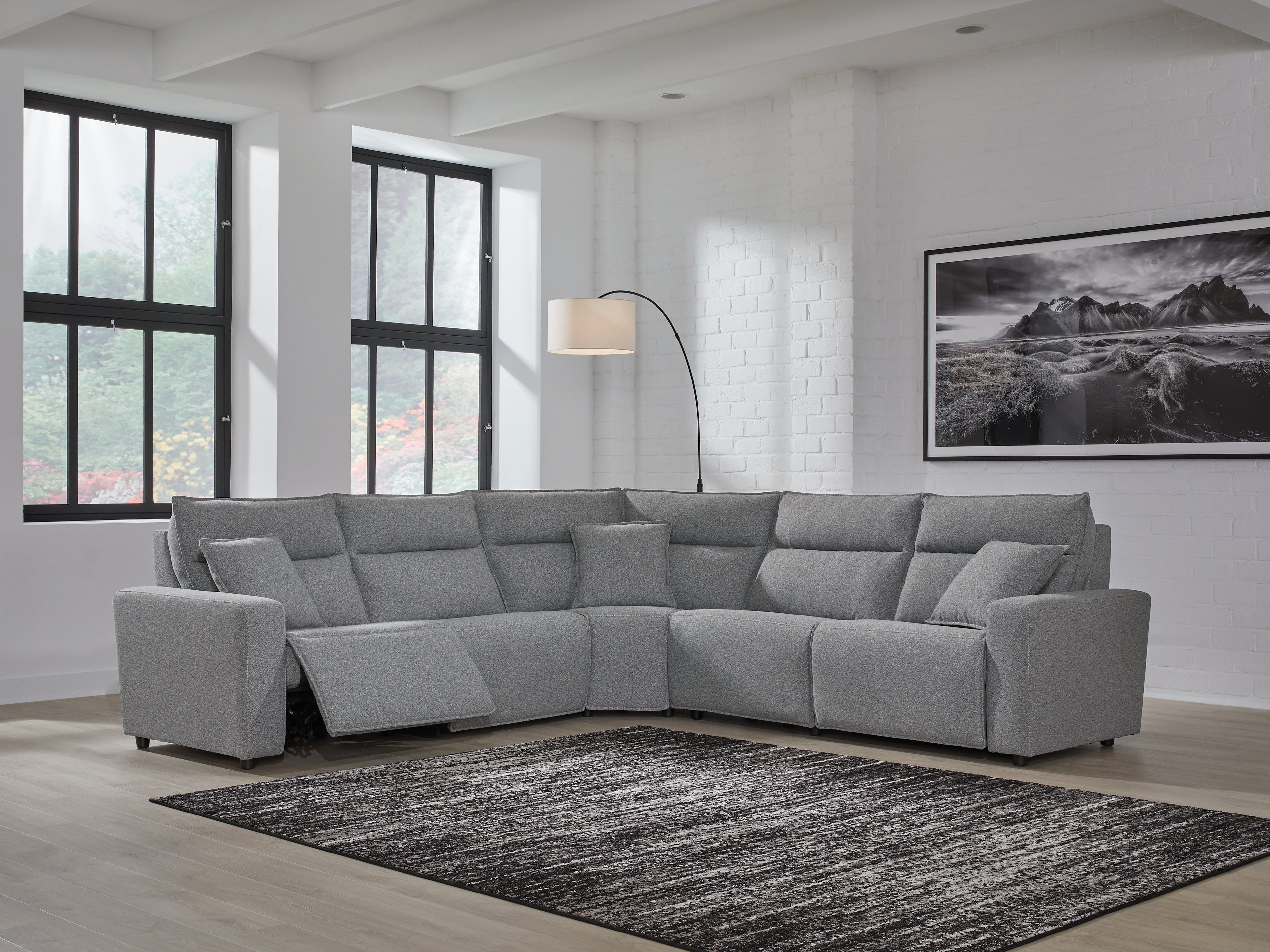 Modmax Salt and Pepper 5-Piece Power Reclining Sectional - 65906S8