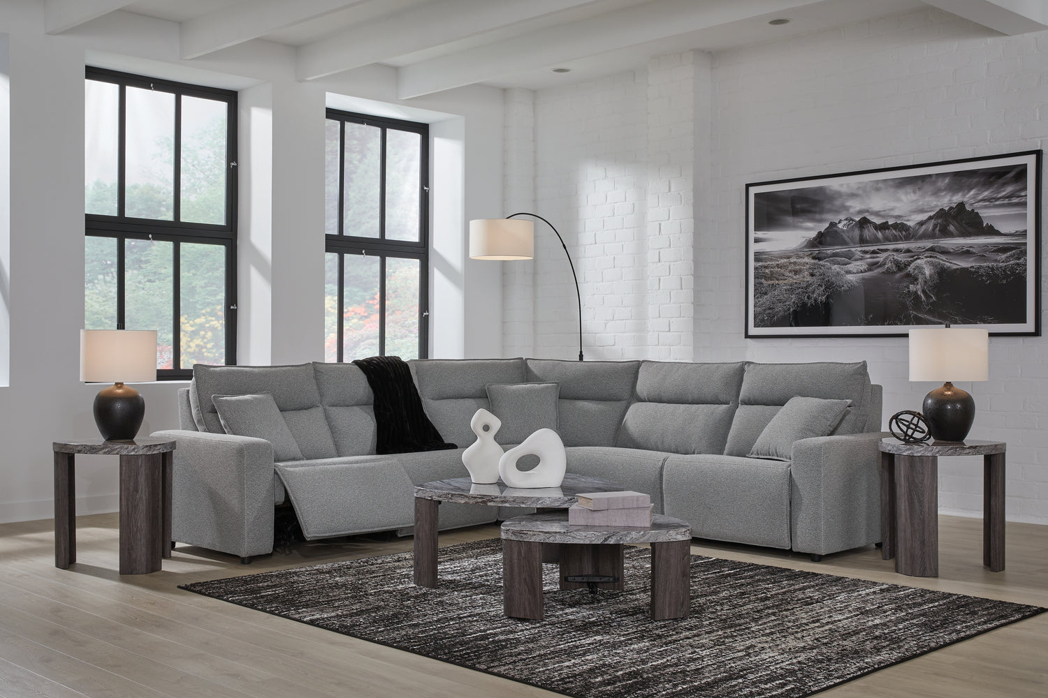 Modmax Salt and Pepper 5-Piece Power Reclining Sectional - 65906S8