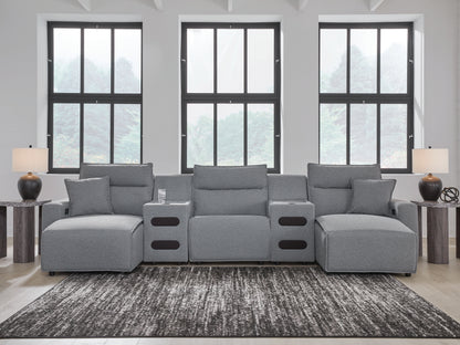 Modmax Salt and Pepper 5-Piece Power Reclining Sectional with Chaise - 65906S15