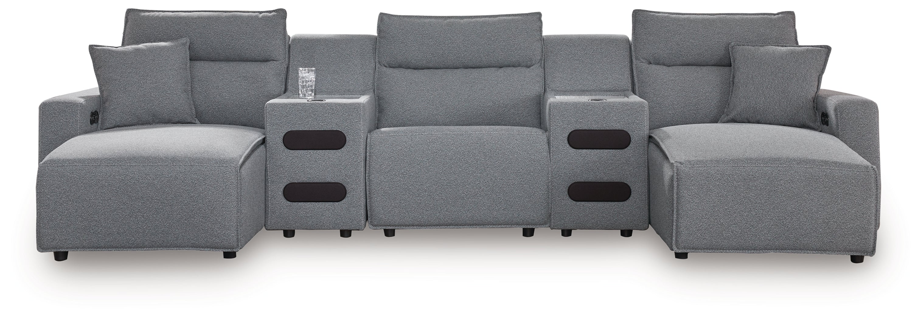 Modmax Salt and Pepper 5-Piece Power Reclining Sectional with Chaise - 65906S15
