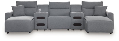 Modmax Salt and Pepper 5-Piece Power Reclining Sectional with Chaise - 65906S15