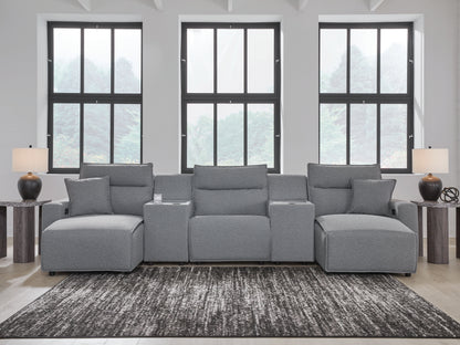 Modmax Salt and Pepper 5-Piece Power Reclining Sectional with Chaise - 65906S16