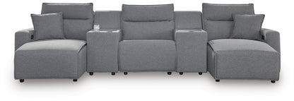 Modmax Salt and Pepper 5-Piece Power Reclining Sectional with Chaise - 65906S16
