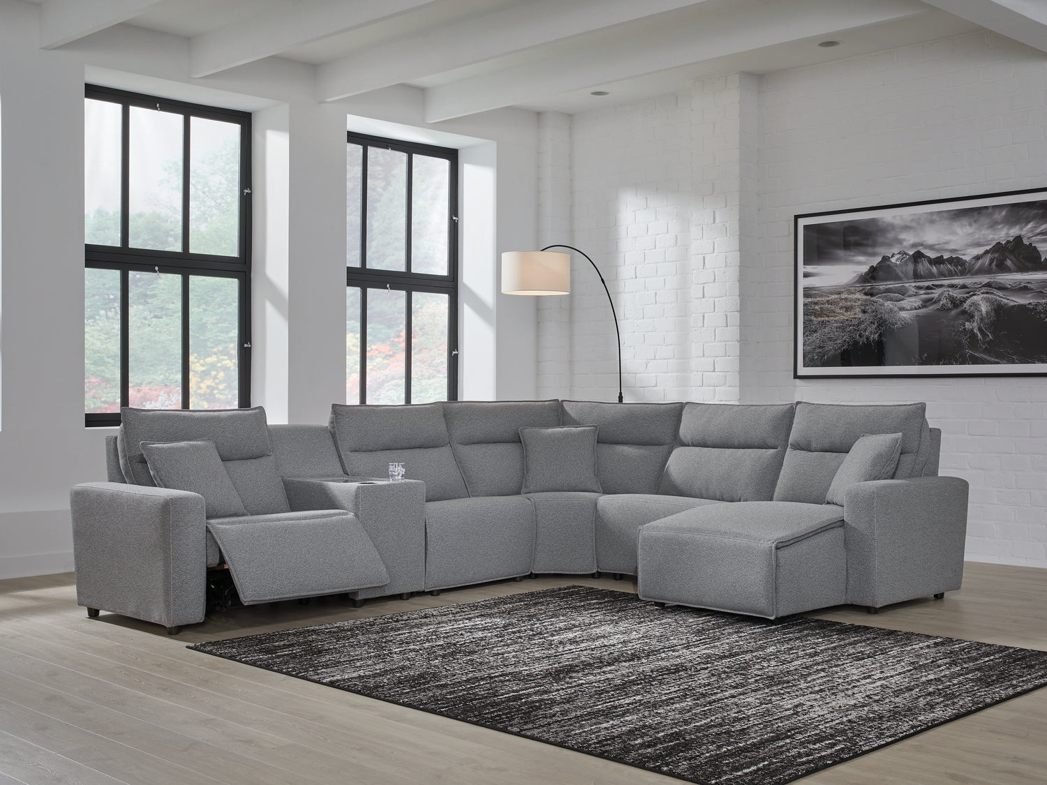 Modmax Salt and Pepper 6-Piece Power Reclining Sectional - 65906S10