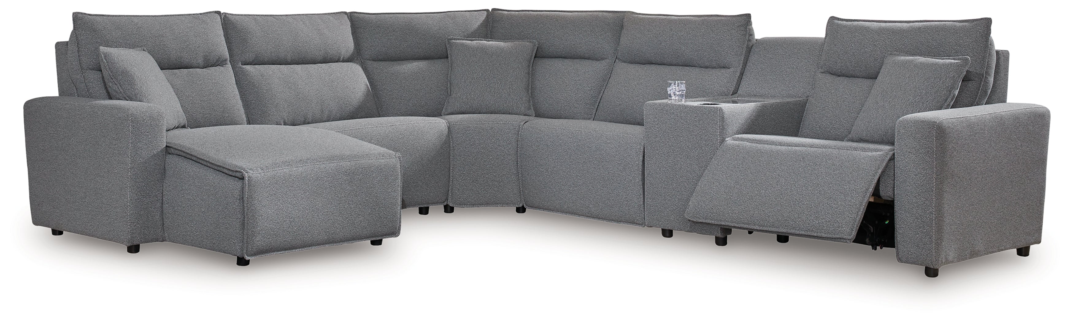 Modmax Salt and Pepper 6-Piece Power Reclining Sectional with Chaise - 65906S19