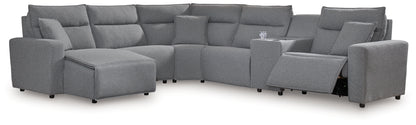 Modmax Salt and Pepper 6-Piece Power Reclining Sectional with Chaise - 65906S19