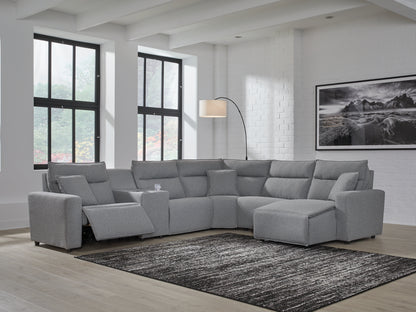Modmax Salt and Pepper 6-Piece Power Reclining Sectional with Chaise - 65906S6