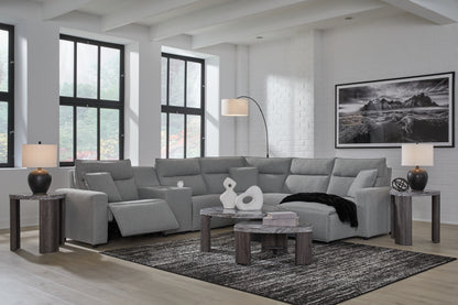 Modmax Salt and Pepper 6-Piece Power Reclining Sectional with Chaise - 65906S6