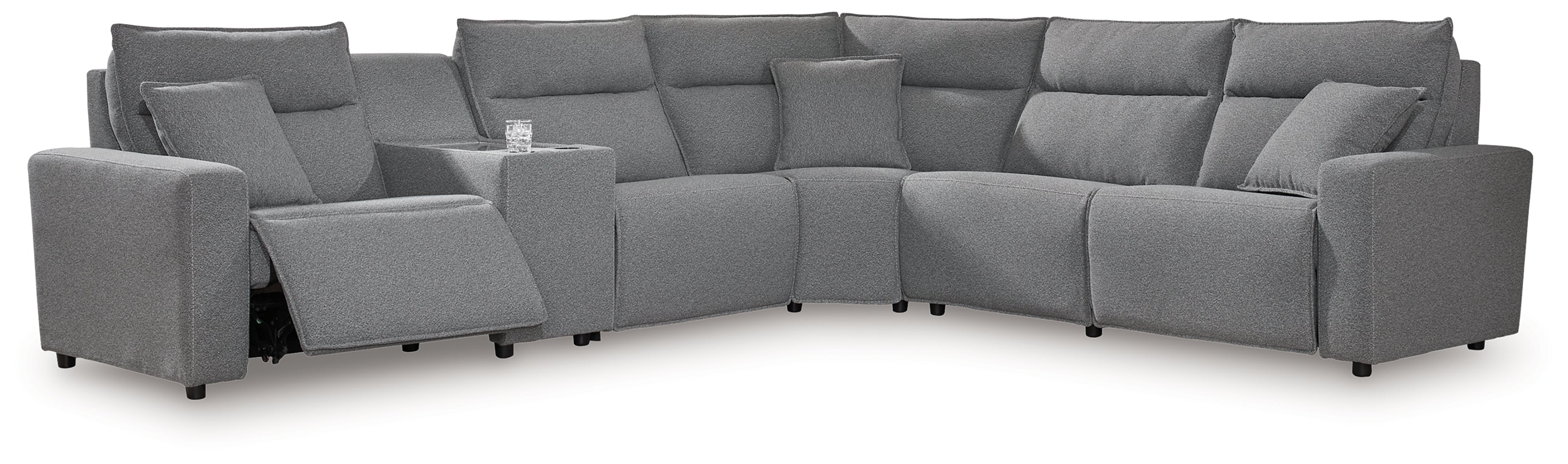 Modmax Salt and Pepper 6-Piece Reclining Sectional with Console - 65906S36