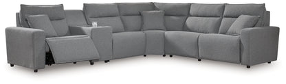 Modmax Salt and Pepper 6-Piece Reclining Sectional with Console - 65906S36