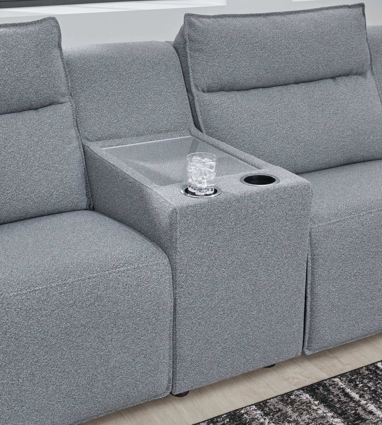 Modmax Salt and Pepper 6-Piece Reclining Sectional with Console - 65906S36