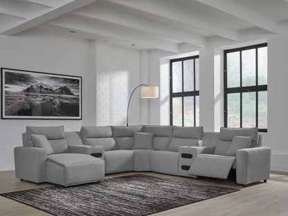 Modmax Salt and Pepper 7-Piece Power Reclining Sectional with Chaise - 65906S20