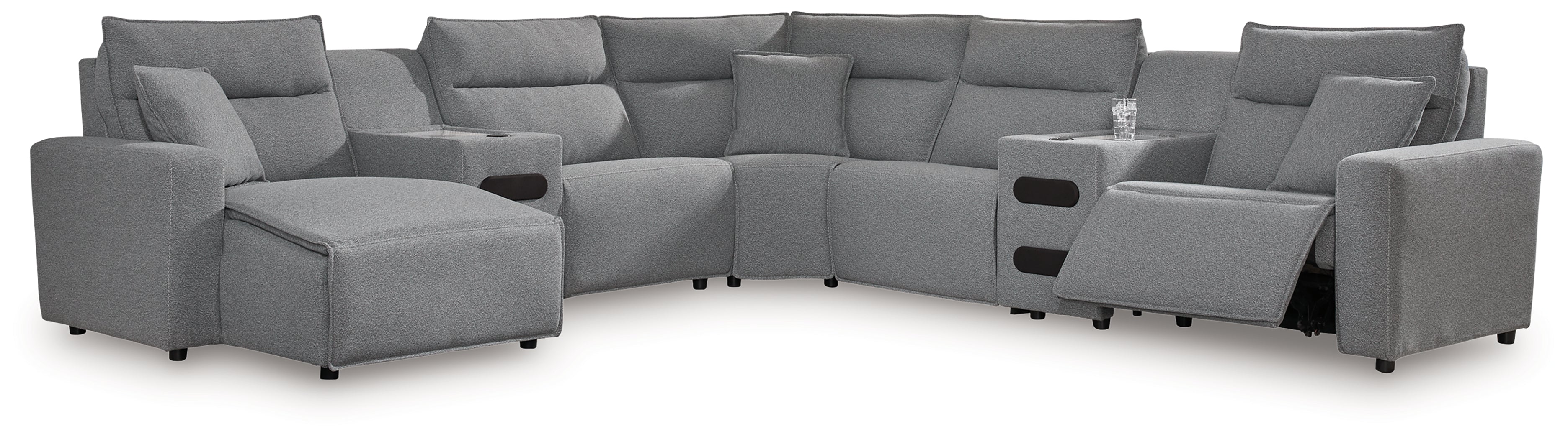 Modmax Salt and Pepper 7-Piece Power Reclining Sectional with Chaise - 65906S20