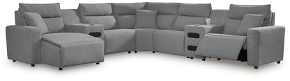 Modmax Salt and Pepper 7-Piece Power Reclining Sectional with Chaise - 65906S20