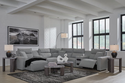 Modmax Salt and Pepper 7-Piece Power Reclining Sectional with Chaise - 65906S20