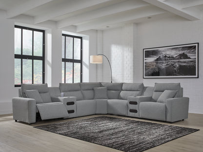 Modmax Salt and Pepper 7-Piece Power Reclining Sectional with Chaise - 65906S9