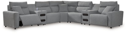 Modmax Salt and Pepper 7-Piece Power Reclining Sectional with Chaise - 65906S9