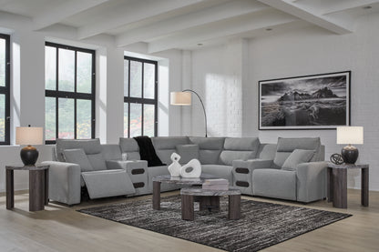 Modmax Salt and Pepper 7-Piece Power Reclining Sectional with Chaise - 65906S9