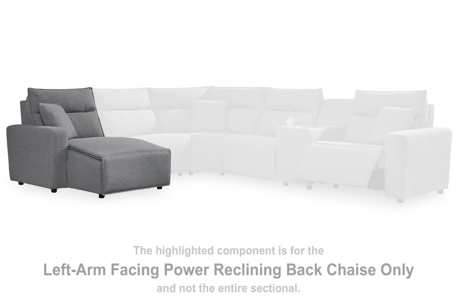 Modmax Salt and Pepper Left-Arm Facing Press Back Power Chaise - 6590679