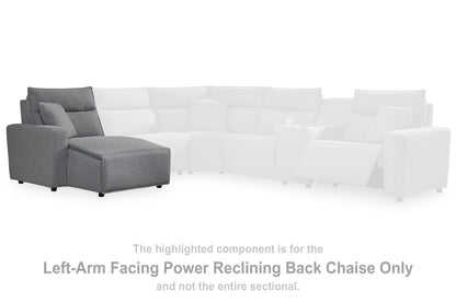 Modmax Salt and Pepper Left-Arm Facing Press Back Power Chaise - 6590679