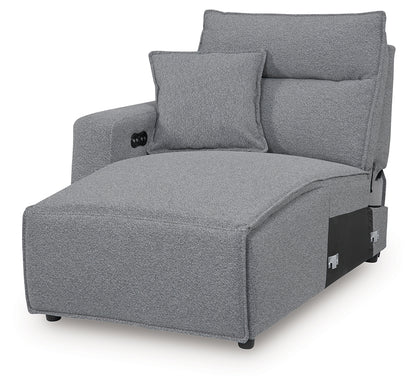 Modmax Salt and Pepper Left-Arm Facing Press Back Power Chaise - 6590679