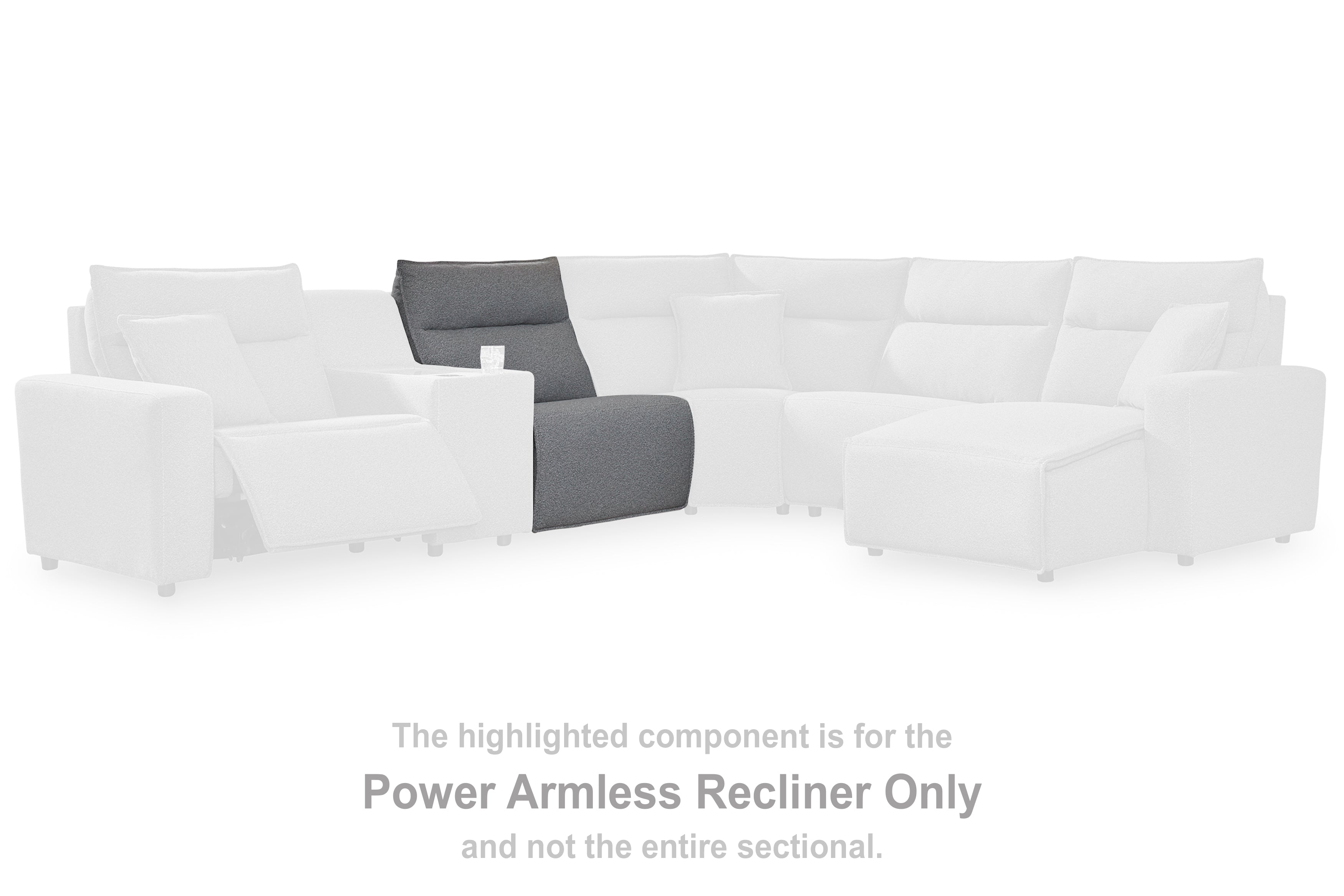 Modmax Salt and Pepper Power Armless Recliner - 6590631