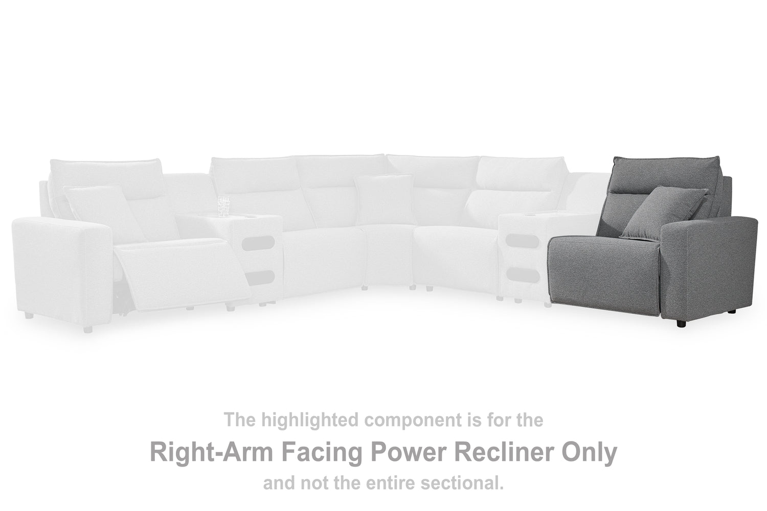 Modmax Salt and Pepper Right-Arm Facing Power Recliner - 6590662