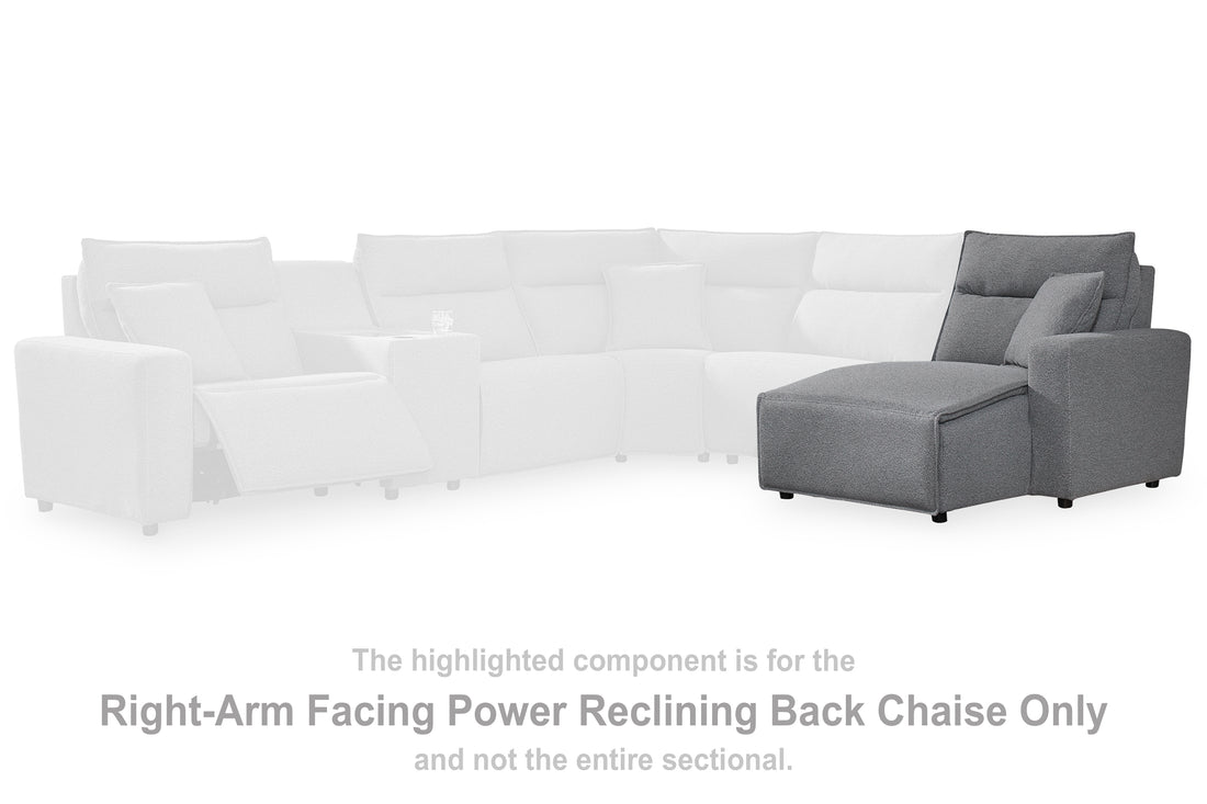 Modmax Salt and Pepper Right-Arm Facing Press Back Power Chaise - 6590697