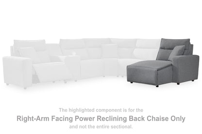 Modmax Salt and Pepper Right-Arm Facing Press Back Power Chaise - 6590697