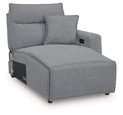 Modmax Salt and Pepper Right-Arm Facing Press Back Power Chaise - 6590697