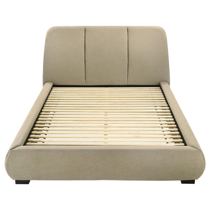 Mokena 46-inch Upholstered California King Platform Bed Brown - 310091KW