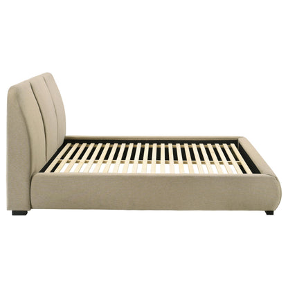 Mokena 46-inch Upholstered California King Platform Bed Brown - 310091KW