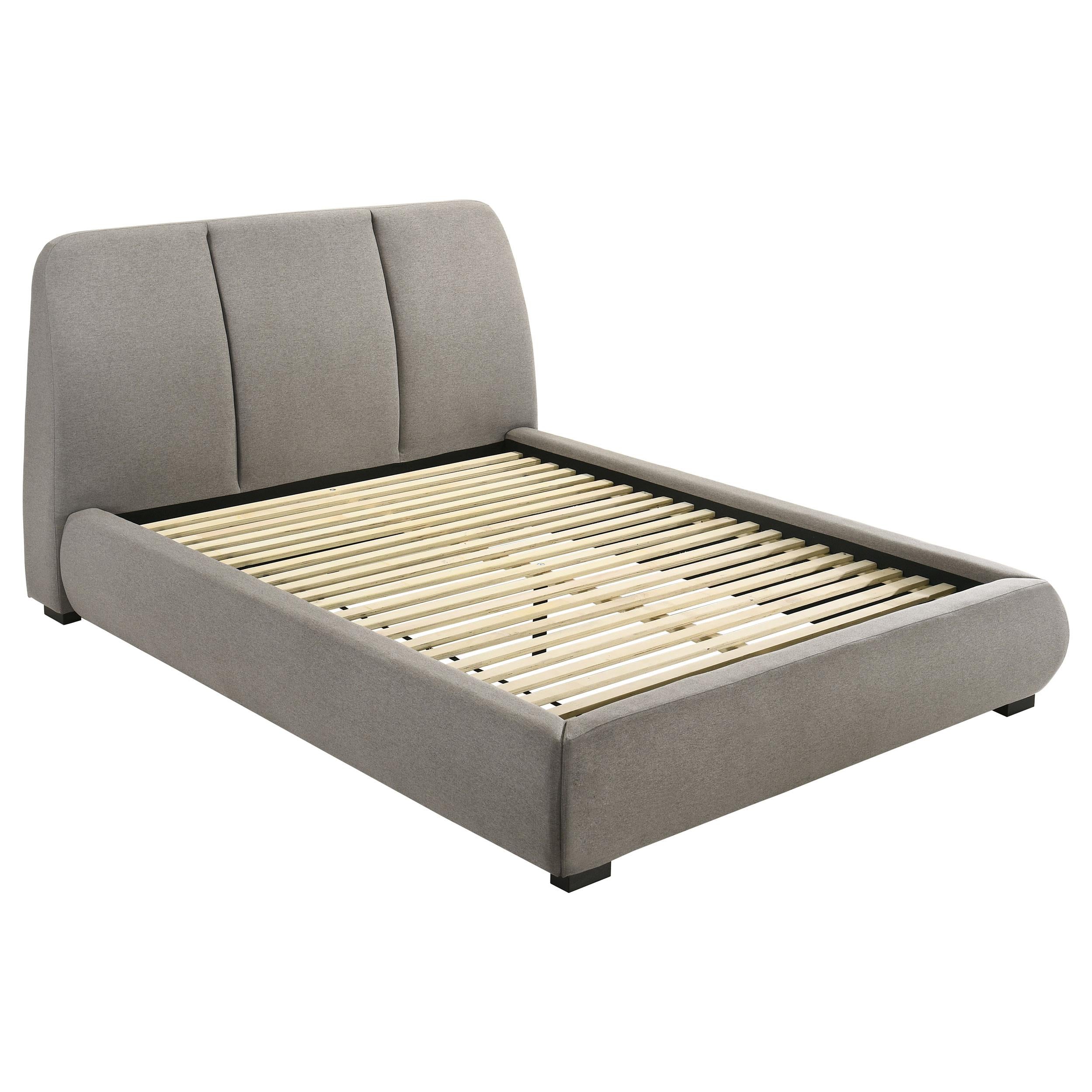 Mokena 46-inch Upholstered California King Platform Bed Taupe - 310090KW
