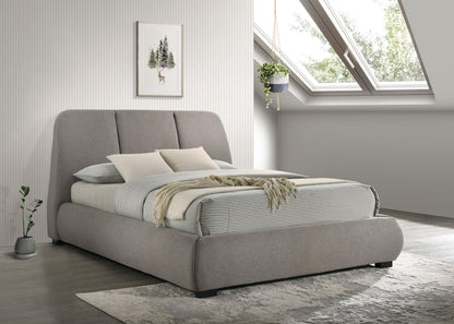 Mokena 46-inch Upholstered California King Platform Bed Taupe - 310090KW