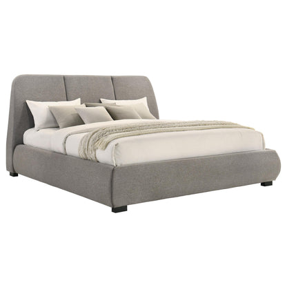 Mokena 46-inch Upholstered Eastern King Platform Bed Taupe - 310090KE
