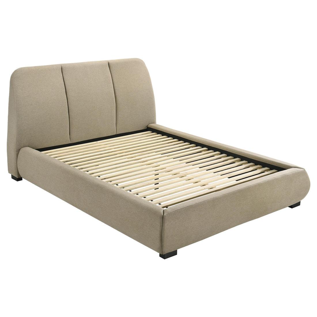 Mokena 46-inch Upholstered Queen Platform Bed Brown - 310091Q