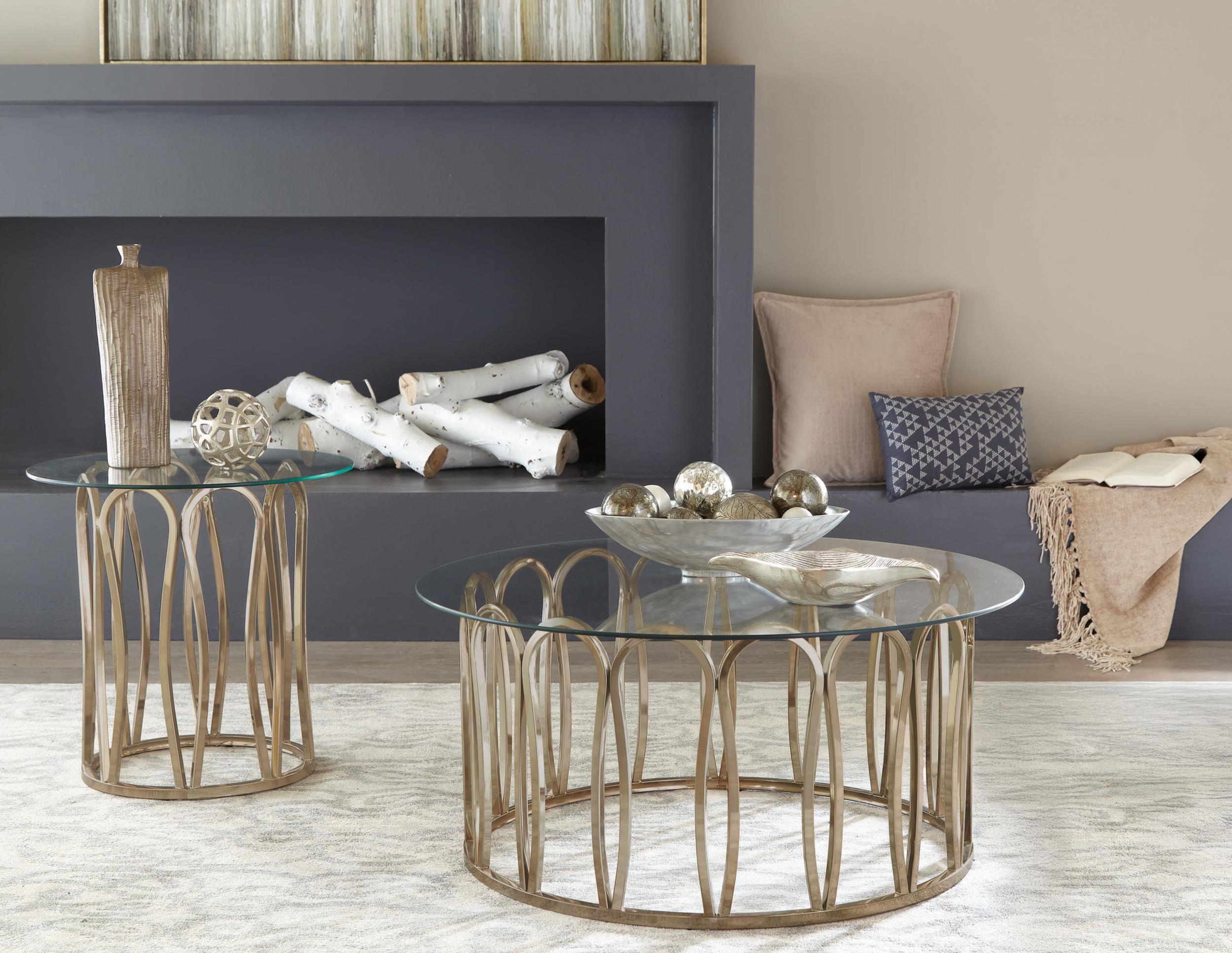 Monett 2-piece Coffee and End Table Set Chocolate Chrome - 708058-S2