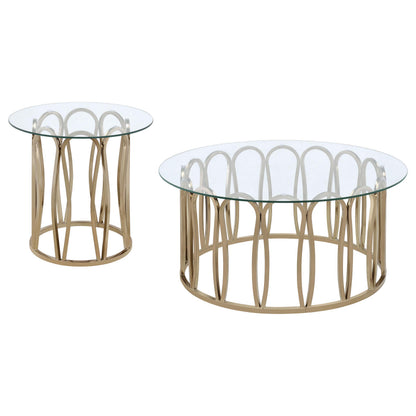 Monett 2-piece Coffee and End Table Set Chocolate Chrome - 708058-S2