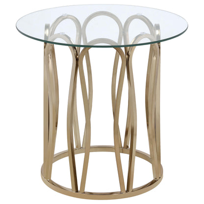 Monett 2-piece Coffee and End Table Set Chocolate Chrome - 708058-S2