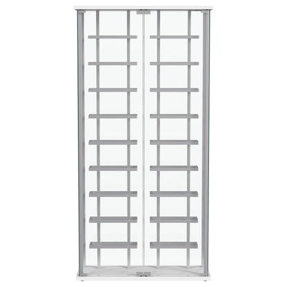 Montara Tempered Glass Wine Storage Display Curio Cabinet with LED Lighting Chrome - 182037