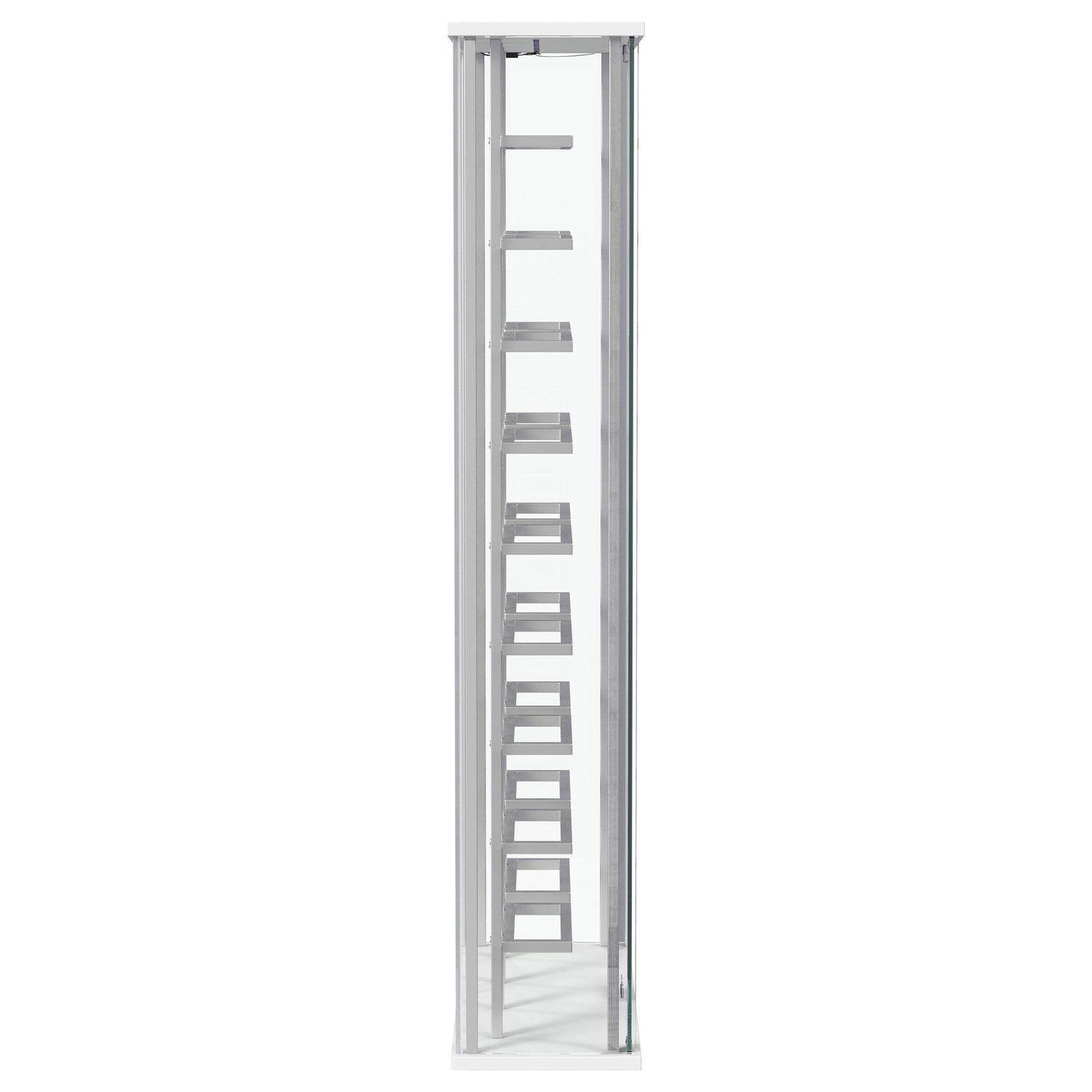 Montara Tempered Glass Wine Storage Display Curio Cabinet with LED Lighting Chrome - 182037