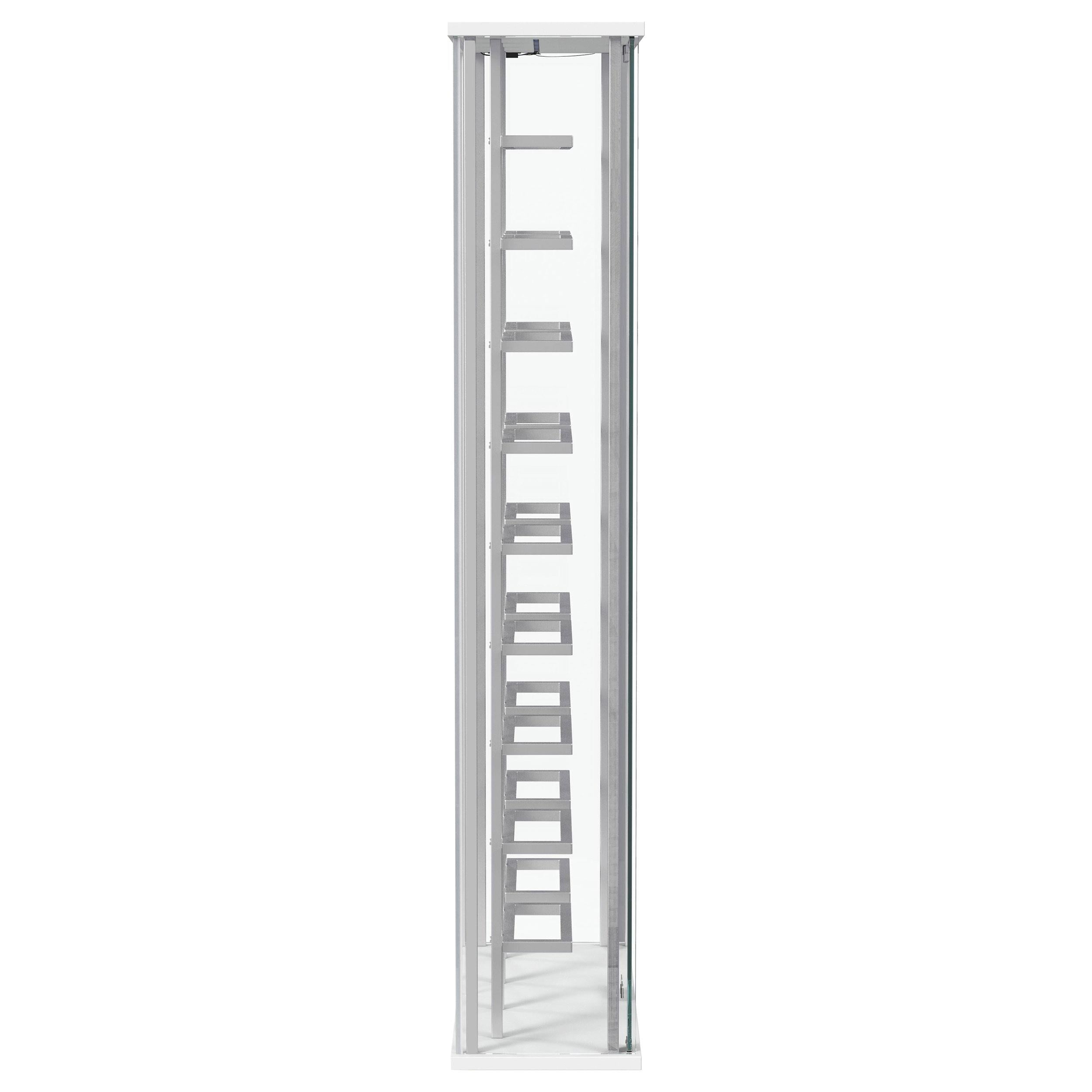 Montara Tempered Glass Wine Storage Display Curio Cabinet with LED Lighting Chrome - 182037