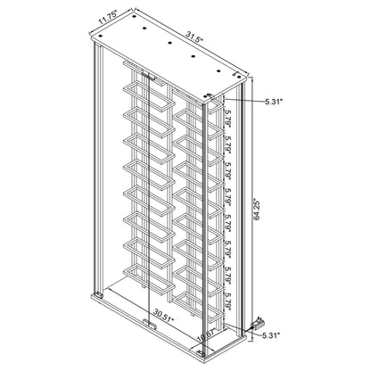 Montara Tempered Glass Wine Storage Display Curio Cabinet with LED Lighting Chrome - 182037