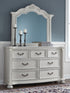 Montelaine Antique White Dresser and Mirror - B795B1