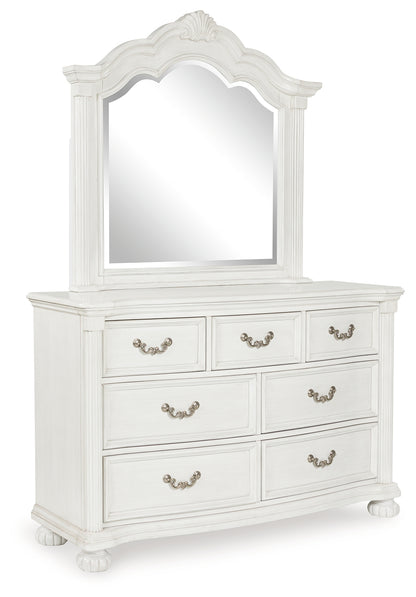Montelaine Antique White Dresser and Mirror - B795B1