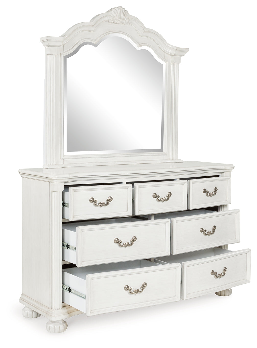 Montelaine Antique White Dresser and Mirror - B795B1