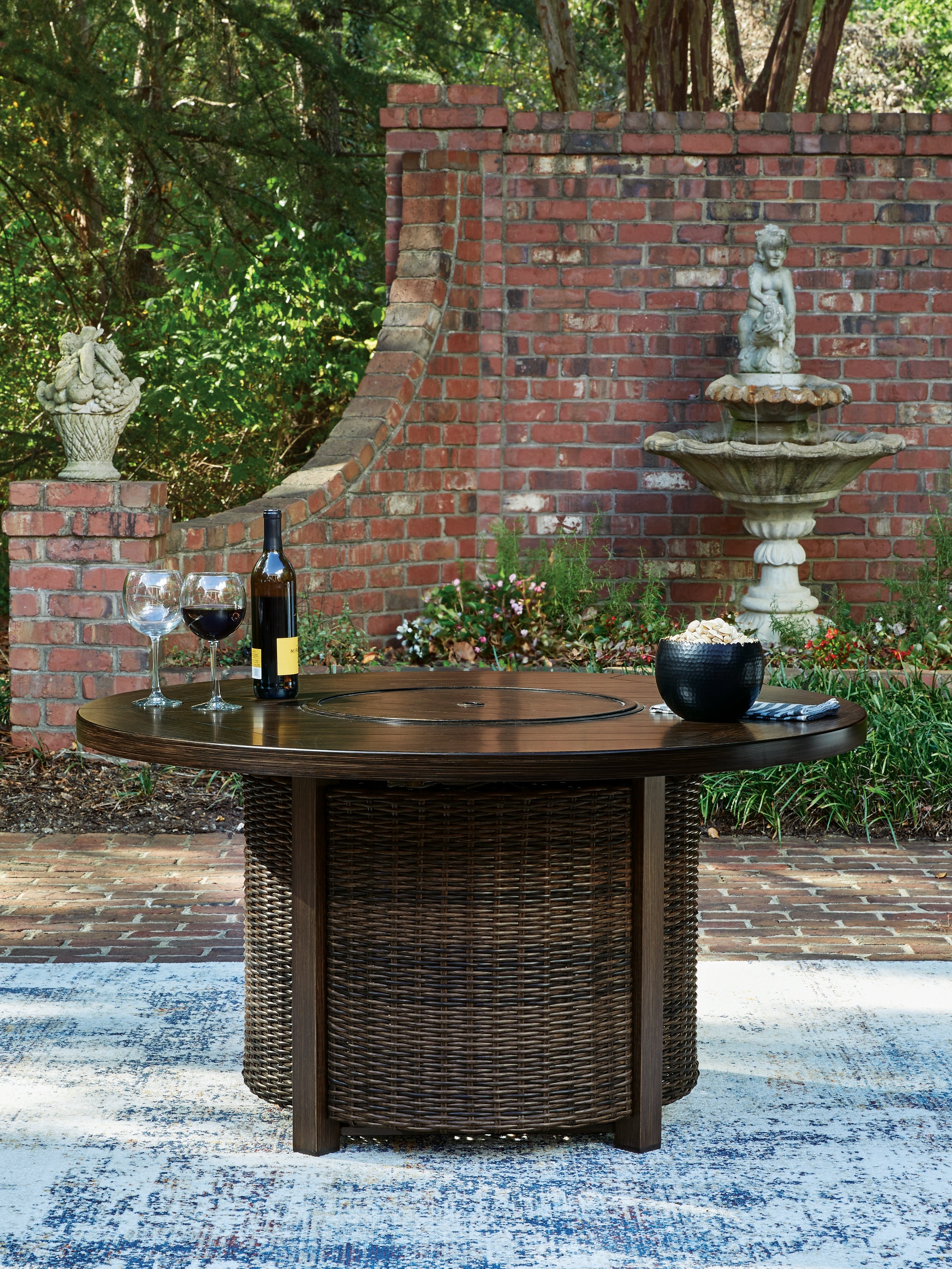 Monterey Point Dark Brown Outdoor Fire Pit Table - PCP760-776