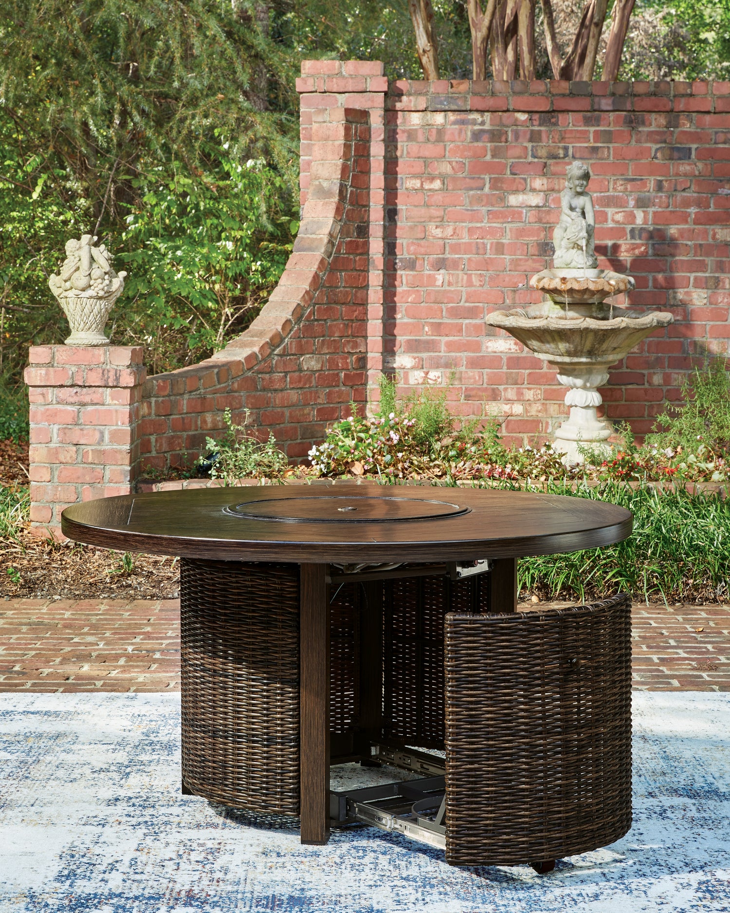 Monterey Point Dark Brown Outdoor Fire Pit Table - PCP760-776